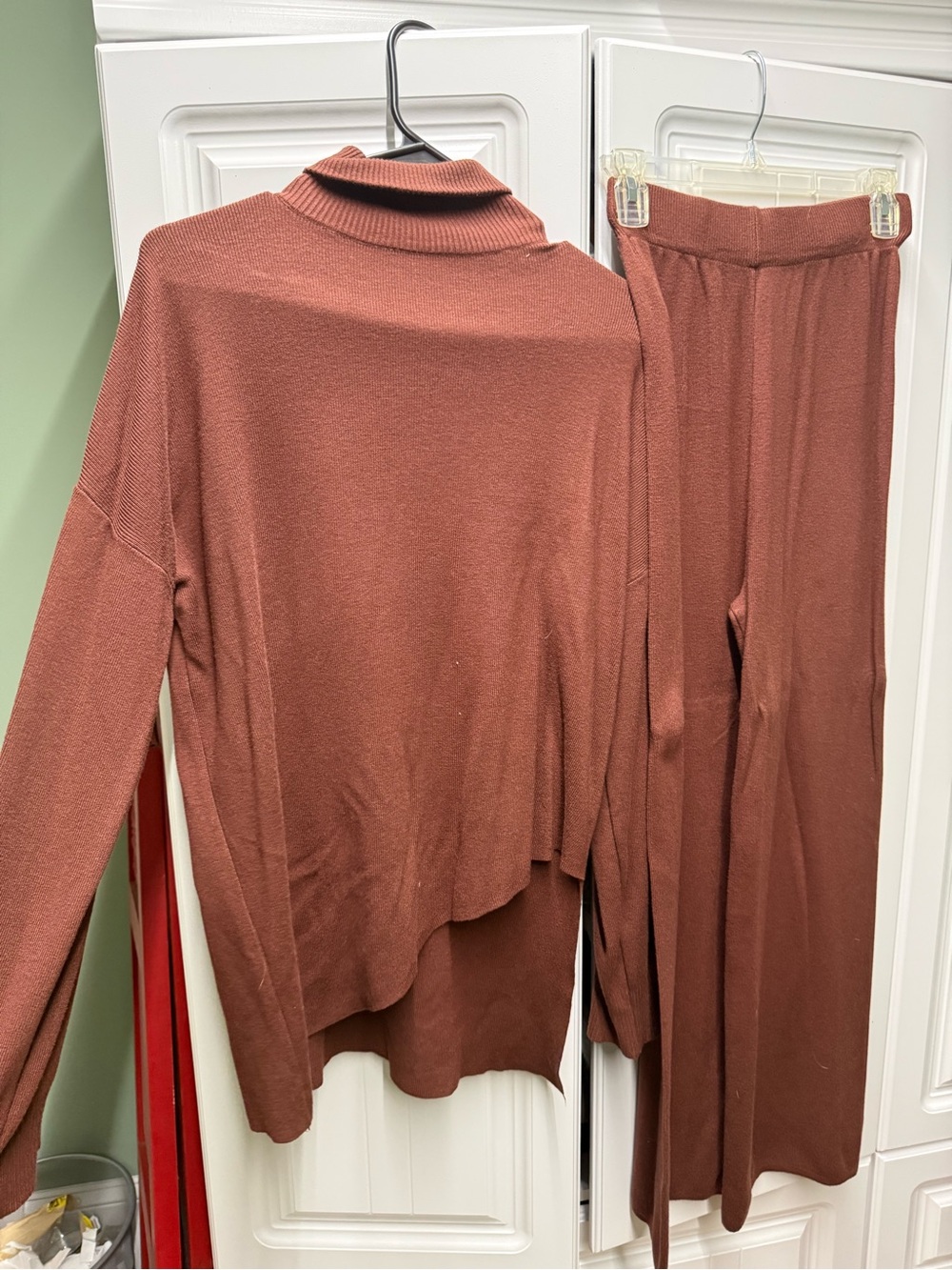 Cozy Two-Piece Knit Set in Rust